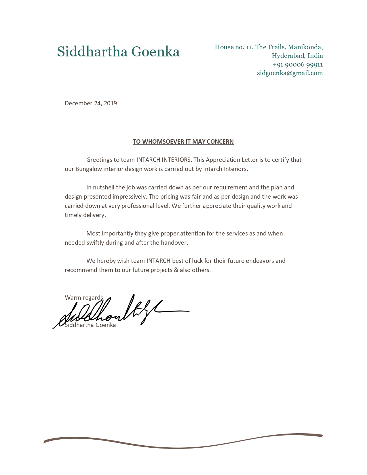 intarch interiors APPRECIATION LETTER Siddhartha Goenka_page-0001
